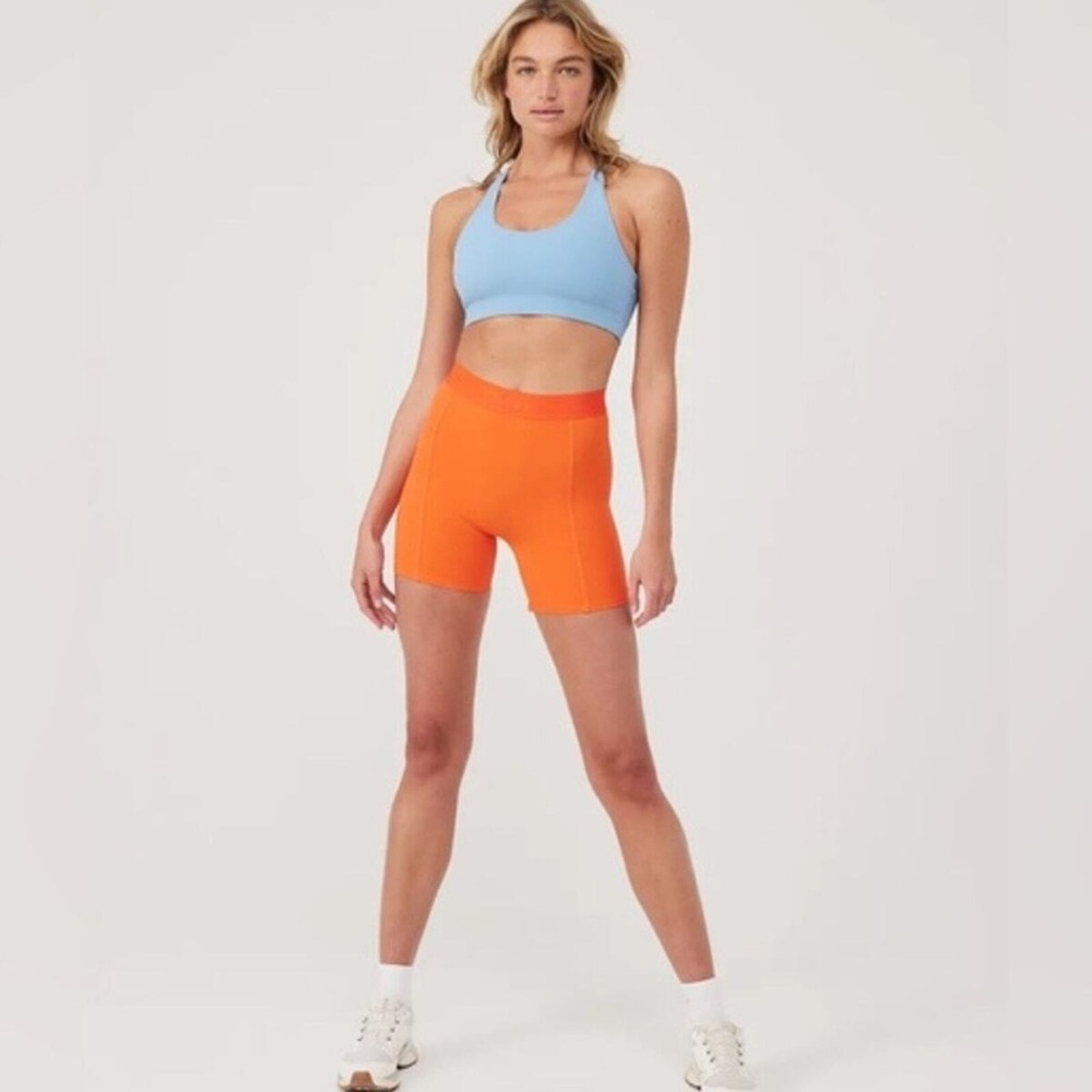 Outdoor Voices Sundance Orange Bike Athletic Gym Workout High Rise 5” Shorts